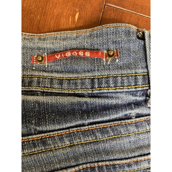 Women's/juniors Vigoss Denim Capri Size 1 Medium Blue wash Button flap pockets - Picture 8 of 11
